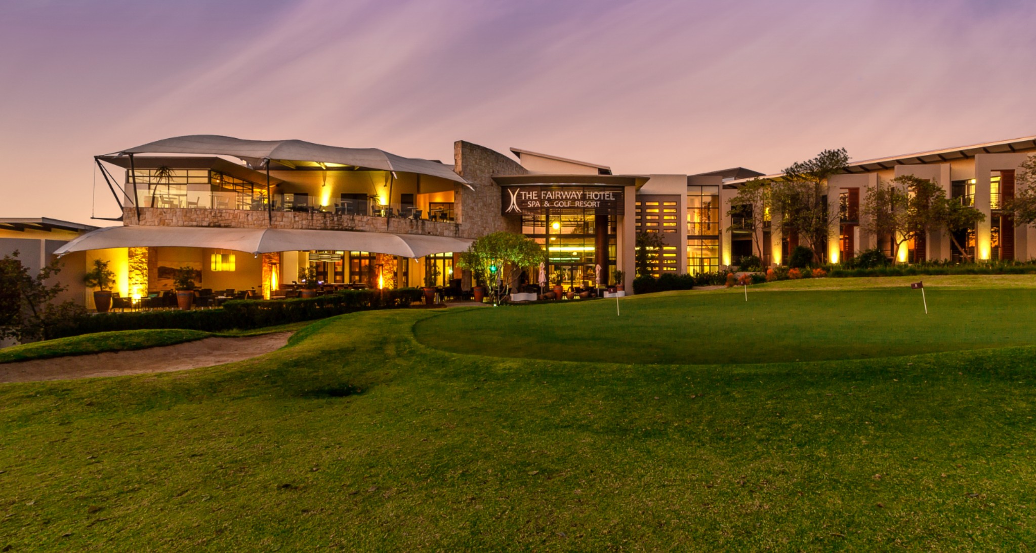 The Fairway Hotel, Spa and Golf Resort at dusk